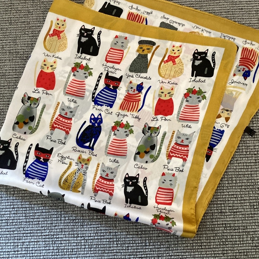 Cat scarf NEW whimsical cats calico, farm, York chocolate, ginger tabby, etc